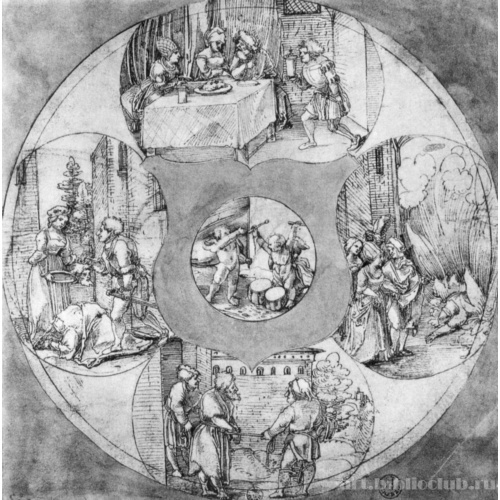 Эскиз витража с четырьмя частями