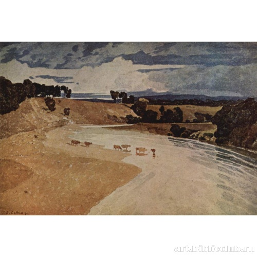 Речной пейзаж со стадом