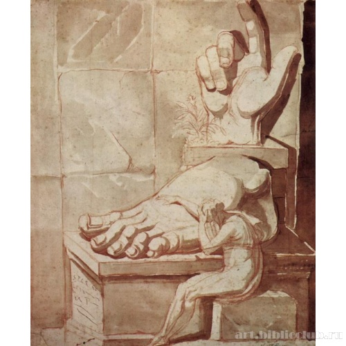 Художник, подавленный величием античных развалин