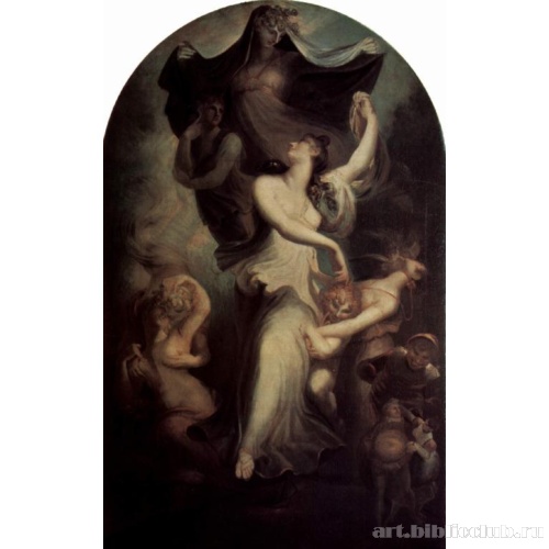 Эйфрозина перед Фантазией и Темперантией (Умеренностью)