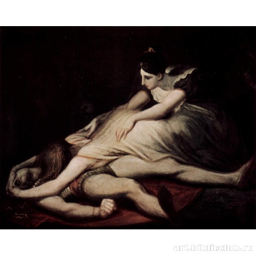 Кримхильда обнимает мёртвого Зигфрида