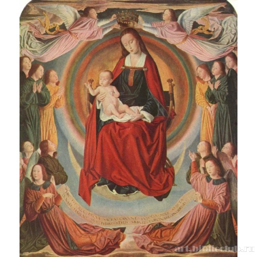 Муленский триптих, центральная часть; Мария во славе и ангелы