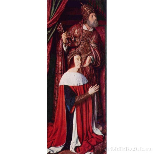 Муленский триптих, левая створка; Портрет Пьера Бурбона с апостолом Петром