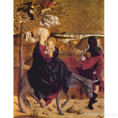 Алтарь из монастыря Мондзе, внутренняя створка; Бегство в Египет