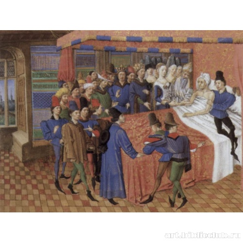 Миниатюра из французской рукописи «Тезеиды» Боккаччо. Бракосочетание Эмилии и Арчиты