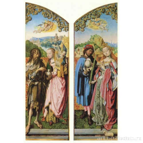 Алтарь св. Креста, левая створка. Свв. Иоанн Креститель и Цецилия