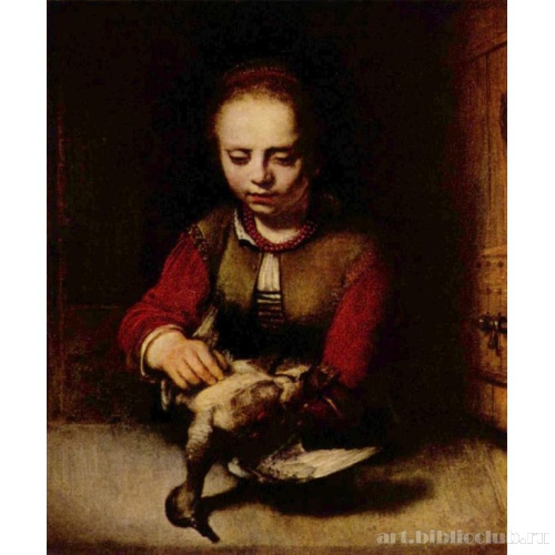 Девушка, ощипывающая утку