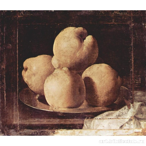 Плоды айвы на оловянном блюде