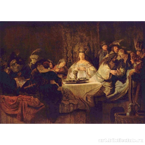 Самсон, загадывающий загадку за свадебным столом