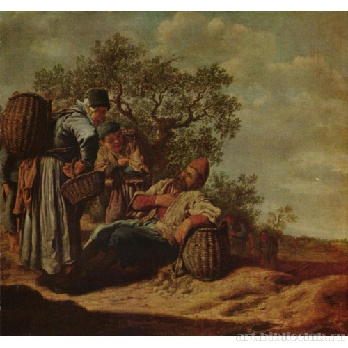 Пейзаж с беседующими крестьянами