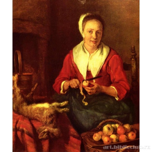 Женщина, чистящая картофель