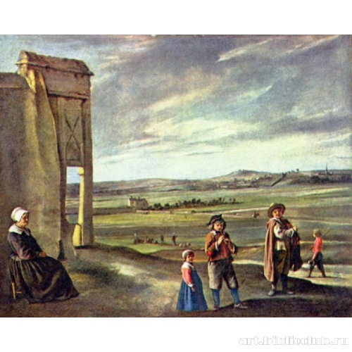 Пейзаж с крестьянами