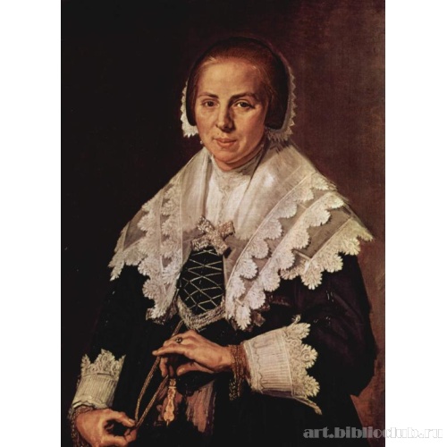 Портрет стоящей женщины с веером в левой руке