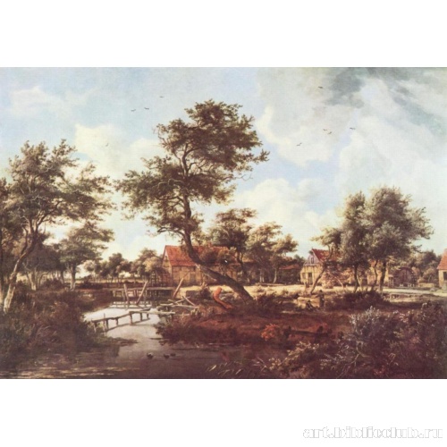 Деревня с водяными мельницами