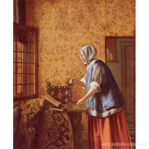 Женщина, взвешивающая золото