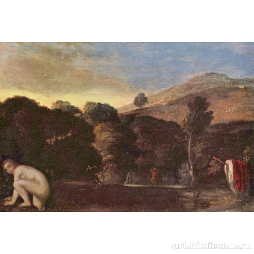 Пейзаж с купающимися нимфами