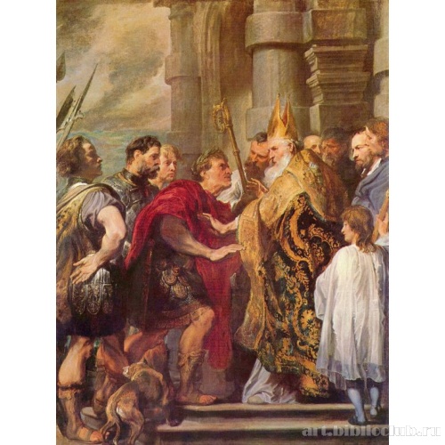 Святой Амвросий и император Феодосий