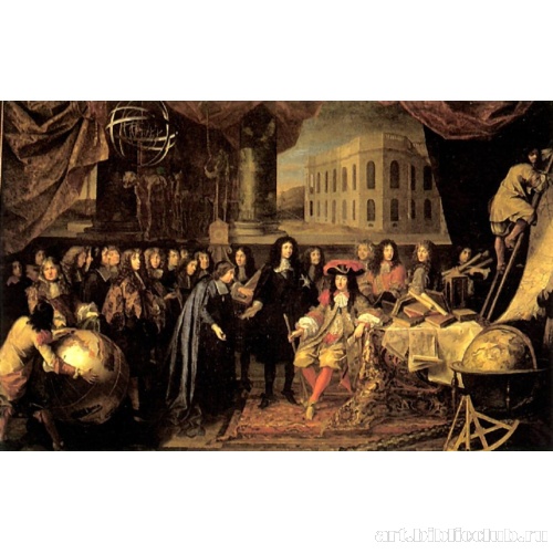 Кольбер представляет членов Королевской академии наук Людовику XIV