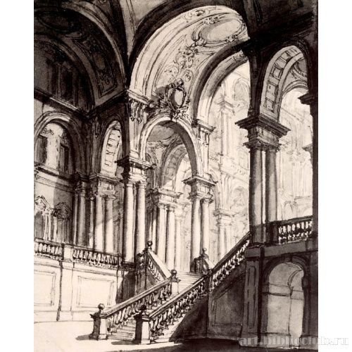 Декорации с изображением лестницы во дворце