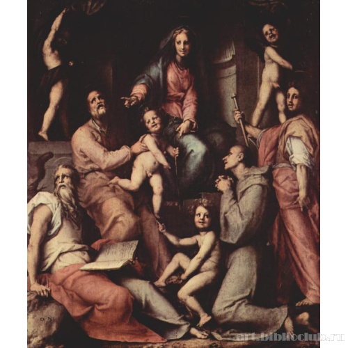 Алтарь Пуччи. Мадонна на троне, ангелы и святые