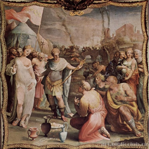 Фрески палаццо Бинди Сегарди, Умеренность Сципиона