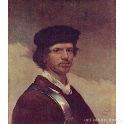 Автопортрет в меховой шапке и кирасе