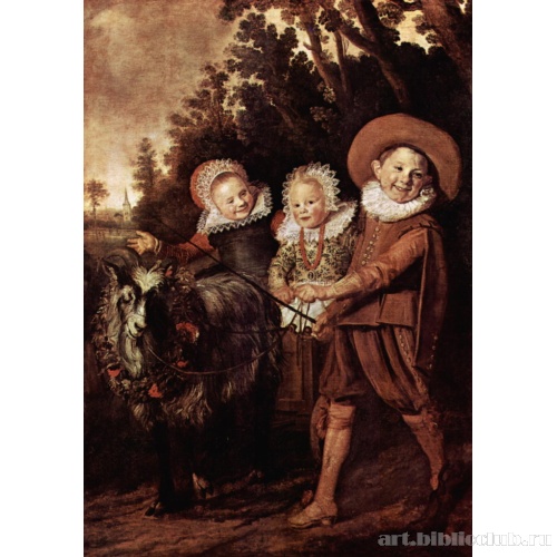 Дети с козлом и повозкой