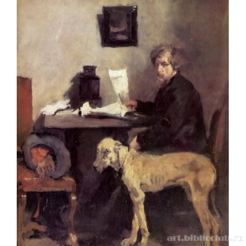 Потрет художника Саттлера с догом