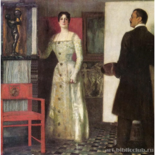 Автопортрет с женой в мастерской