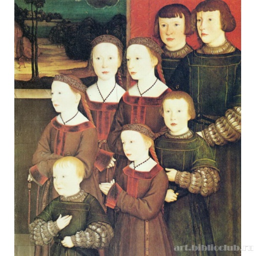 Восемь детей Конрада Релингера. Конрад Релингер с детьми. Фрагмент