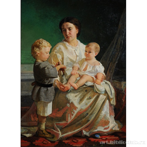 Портрет А. П. Ге с детьми