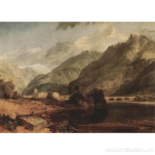 Боннeвиль в Савойе с горой Мон Блан