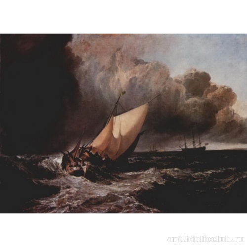 Голландское судно попавшее в шторм