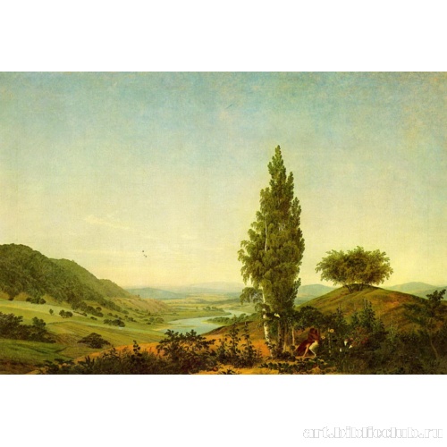 Лето (пейзаж с влюбленной парой)