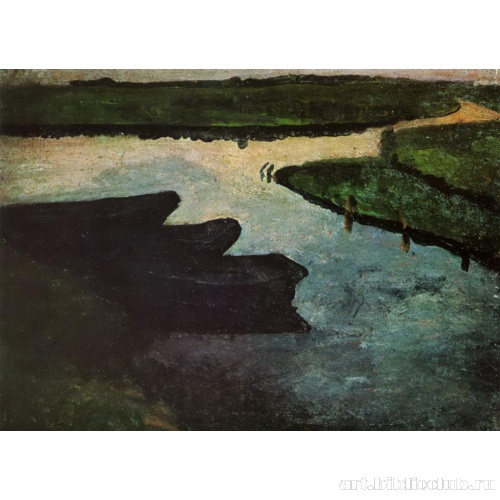 Заболоченный канал с торфяными пятнами