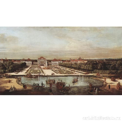 Западный вид на дворец Нимфенбург в Мюнхене