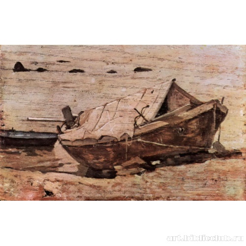 Берег с маленькой лодкой