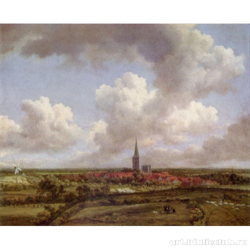 Пейзаж с дюнами и кустарником