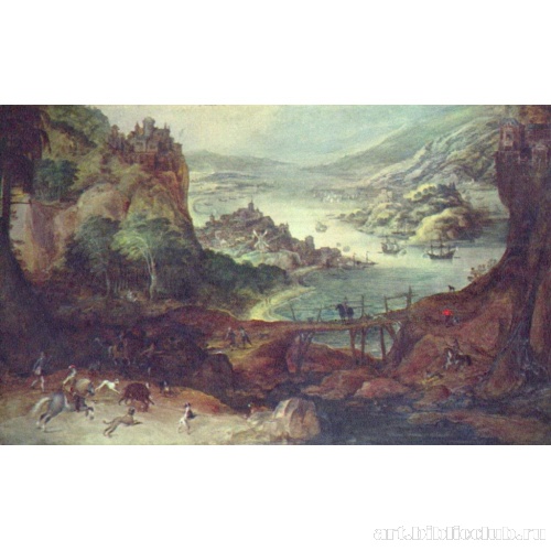 Пейзаж с охотой на кабана