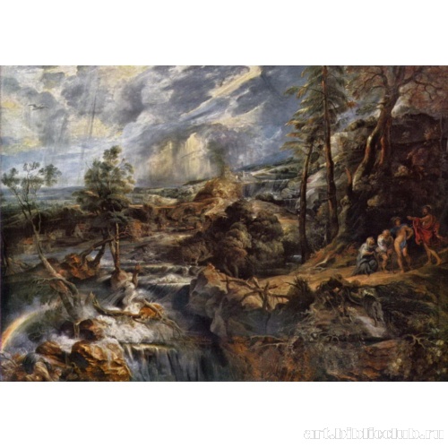 Гроза, пейзаж с Филемоном и Бавкидой