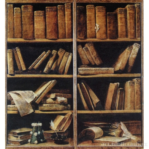 Натюрморт с книжными полками