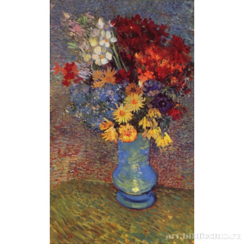 Натюрморт. Ваза с маргаритками и анемонами