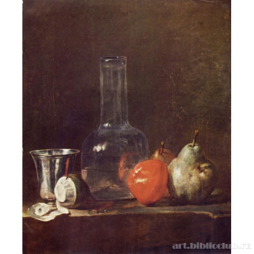 Натюрморт со стеклянным сосудом и фруктами
