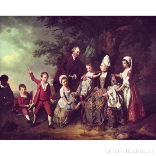 Семейный портрет на фоне пейзажа