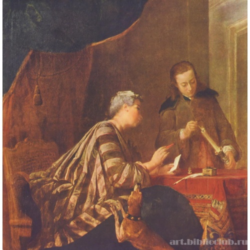 Дама, запечатыващая письмо