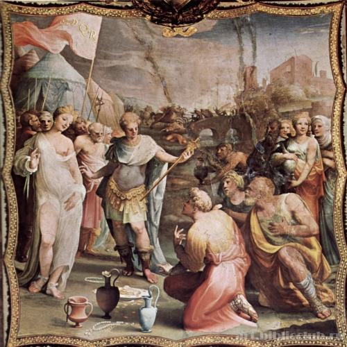 Фрески палаццо Бинди Сегарди. Сцена: умеренность Сципиона