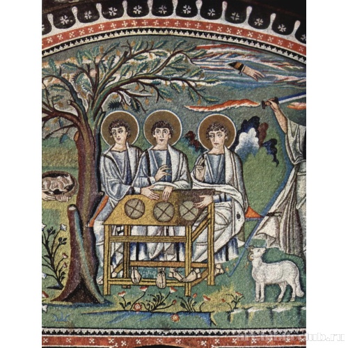 Мозаики хоров из церкви Сан Витале в Равенне. Ветхозаветная Троица