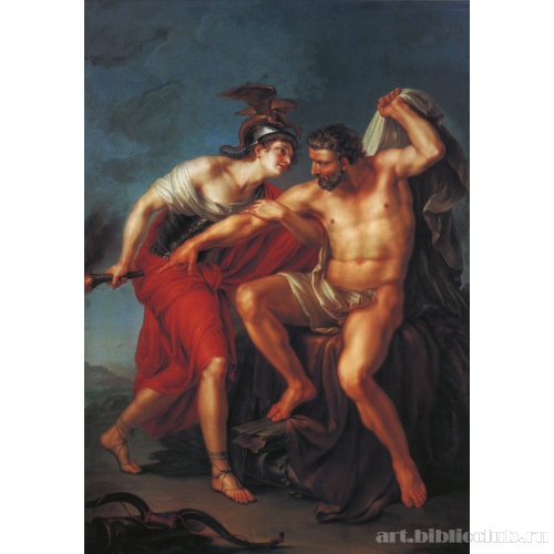 Самосожжение Геркулеса на костре в прсутствии его друга Филоктета