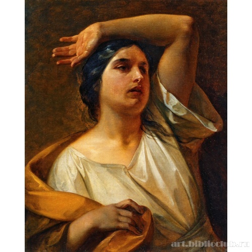 Женщина с поднятой рукой