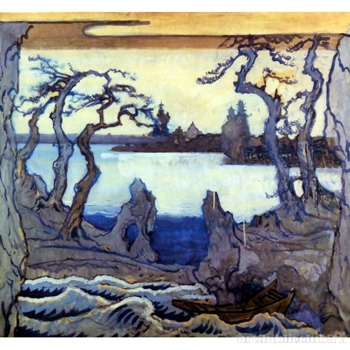 Эскиз декорации к опере И. Ф. Стравинского «Соловей»